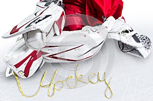 Hockey - Skate laces spells the word hockey