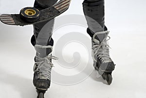 Hockey Skates, Puck and Stick - Horizontal