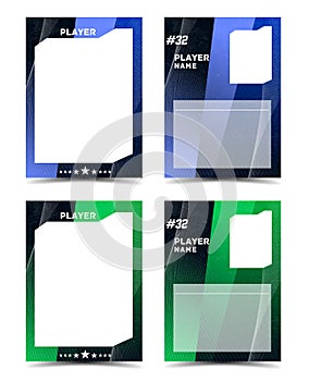 hockey sport card frame template set front and back