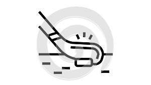 hockey sport game line icon animation