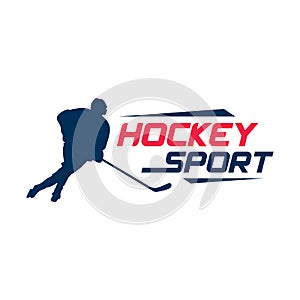 Hockey sport logo design template. Modern vector illustration. Badge design