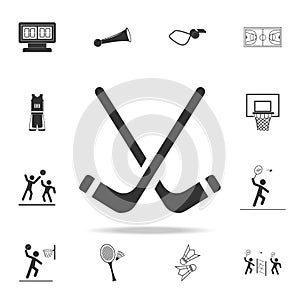 hockey sticks icon. Detailed set of athletes and accessories icons. Premium quality graphic design. One of the collection icons fo photo