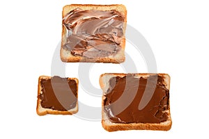 Ð¡hocolate paste sandwich isolated on white background