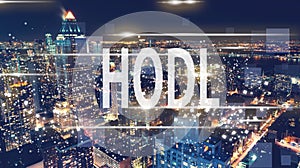 HODL with the New York City skyline