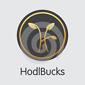 Hodlbucks Virtual Currency. Vector HDLB Graphic Symbol.