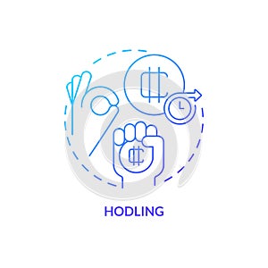 HODLing blue gradient concept icon