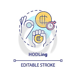 HODLing concept icon