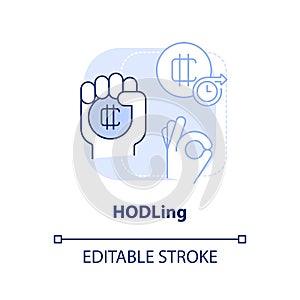 HODLing light blue concept icon