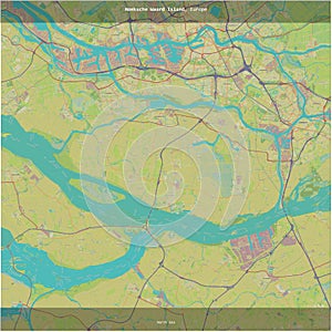 Hoeksche Waard Island, Netherlands, cropped to square. Topo Humanitarian photo