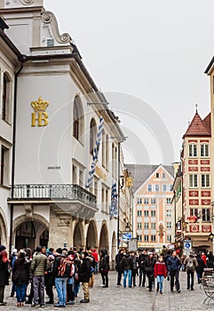 The Hofbraeuhaus, a famous beer hall in Munich