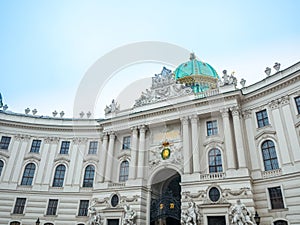 The Hofburg is the imperial palace in Heldenplatz square in the centre of Vienna, Austria. Almost famous destination tourist. The