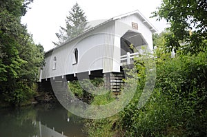 Hoffman Covered Bridge in Oregon`s Willamette Valley