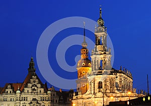 Hofkirche and cathedral in dresden