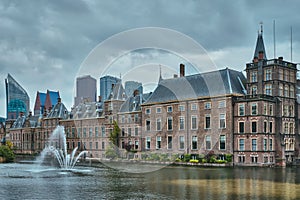 Hofvijver lake and Binnenhof , The Hague