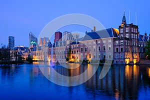 Hofvijver lake and Binnenhof , The Hague