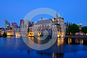 Hofvijver lake and Binnenhof , The Hague