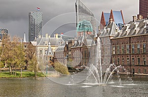 Hofvijver pond in The Hague, Holland