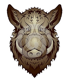 Hog head tattoo