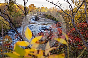 The Hog\'s Back Falls in Ottawa. Fall season in park with waterfalls and river
