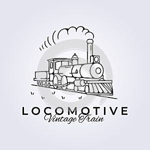 hogwarts express, locomotive vintage train logo vector illustration design