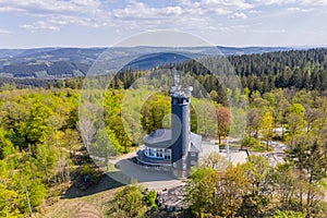 Hohe bracht tower sauerland from above