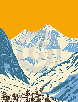 Hohe Tauern National Park in the East Alpine crest in Salzburg Tyrol and Carinthia Austria Art Deco WPA Poster Art