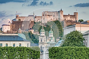 Hohensalzburg Castle (Festung Hohensalzburg) at Salzburg, Austri