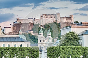 Hohensalzburg Castle (Festung Hohensalzburg) at Salzburg, Austri