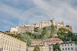 Hohensalzburg Castle (Festung Hohensalzburg) at Salzburg, Austri