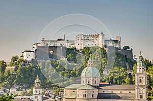 Hohensalzburg Castle (Festung Hohensalzburg) at Salzburg, Austri