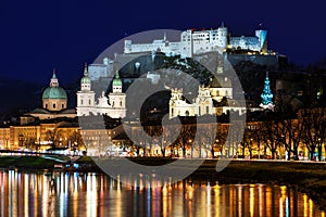 Hohensalzburg Castle and Salzburg Cathedral in Germany