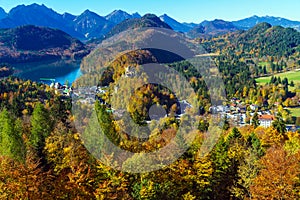 Hohenschwangau lake near Neuschwanstein Castle, Bavaria, German