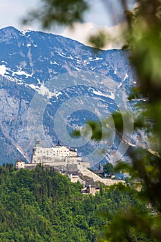 Hohenwerfen castle in Austra - distance view