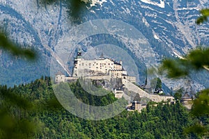 Hohenwerfen castle in Austra - panorama view