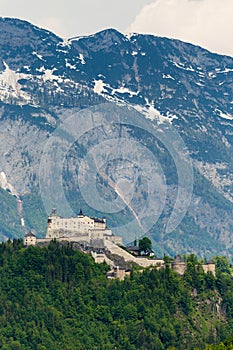 Hohenwerfen castle in Austra, range view