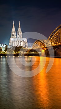 Hohenzollern Bridge and Cologne Cathedral