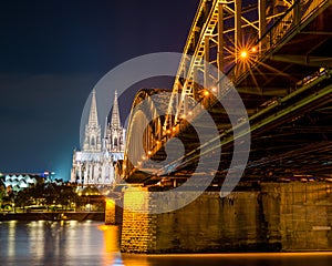 Hohenzollern Bridge and Cologne Cathedral