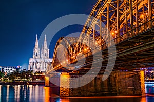 Hohenzollern Bridge and Cologne Cathedral