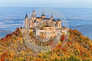 Hohenzollern Castle at autumn photo