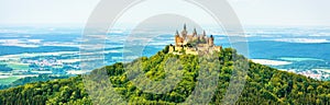 Hohenzollern Castle on mountain top, Germany