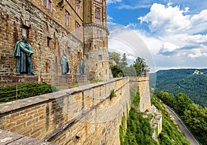 Hohenzollern Castle on mountain top in Stuttgart vicinity, Germany