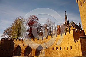 Hohenzollern castle in Swabian during autumn