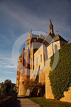 Hohenzollern castle in Swabian during autumn