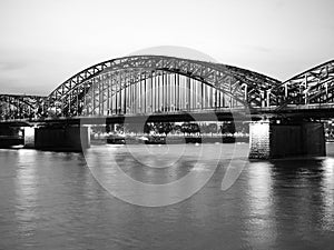 Hohenzollernbruecke (Hohenzollern Bridge) over river Rhine in Ko