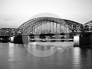 Hohenzollernbruecke (Hohenzollern Bridge) over river Rhine in Ko photo