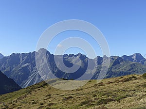 Hoher Ifen mountain tour in Allgau Alps, Bavaria, Germany