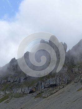 Hoher Ifen mountain tour in Allgau Alps, Bavaria, Germany