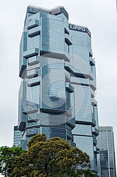 Building Lippo Centre, general view on tower. Hong Kong