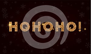 Hohoho!. Golden glitter greeting card.