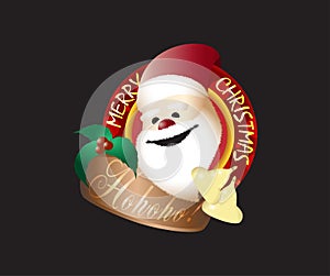 Hohoho Merry Christmas Santa Claus Logo Design